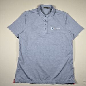 G/FORE G4 BMW Championship Golf Polo Shirt Blue Heather Large